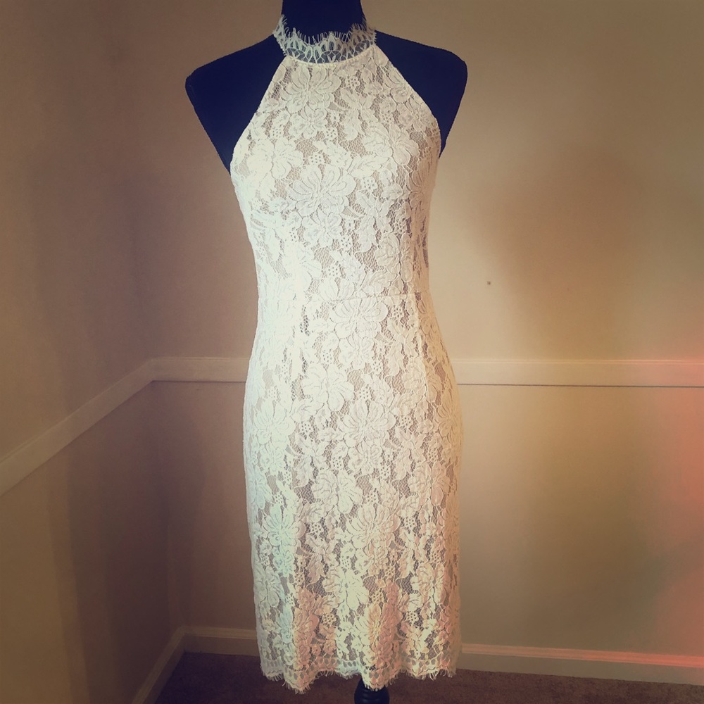 High-neck Open Back Dress